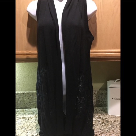 Black knit sleeveless kimono style - Picture 1 of 1